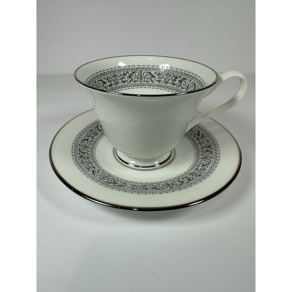 Lenox Oxford Bone China Filigree Tea Cup & Saucer‎